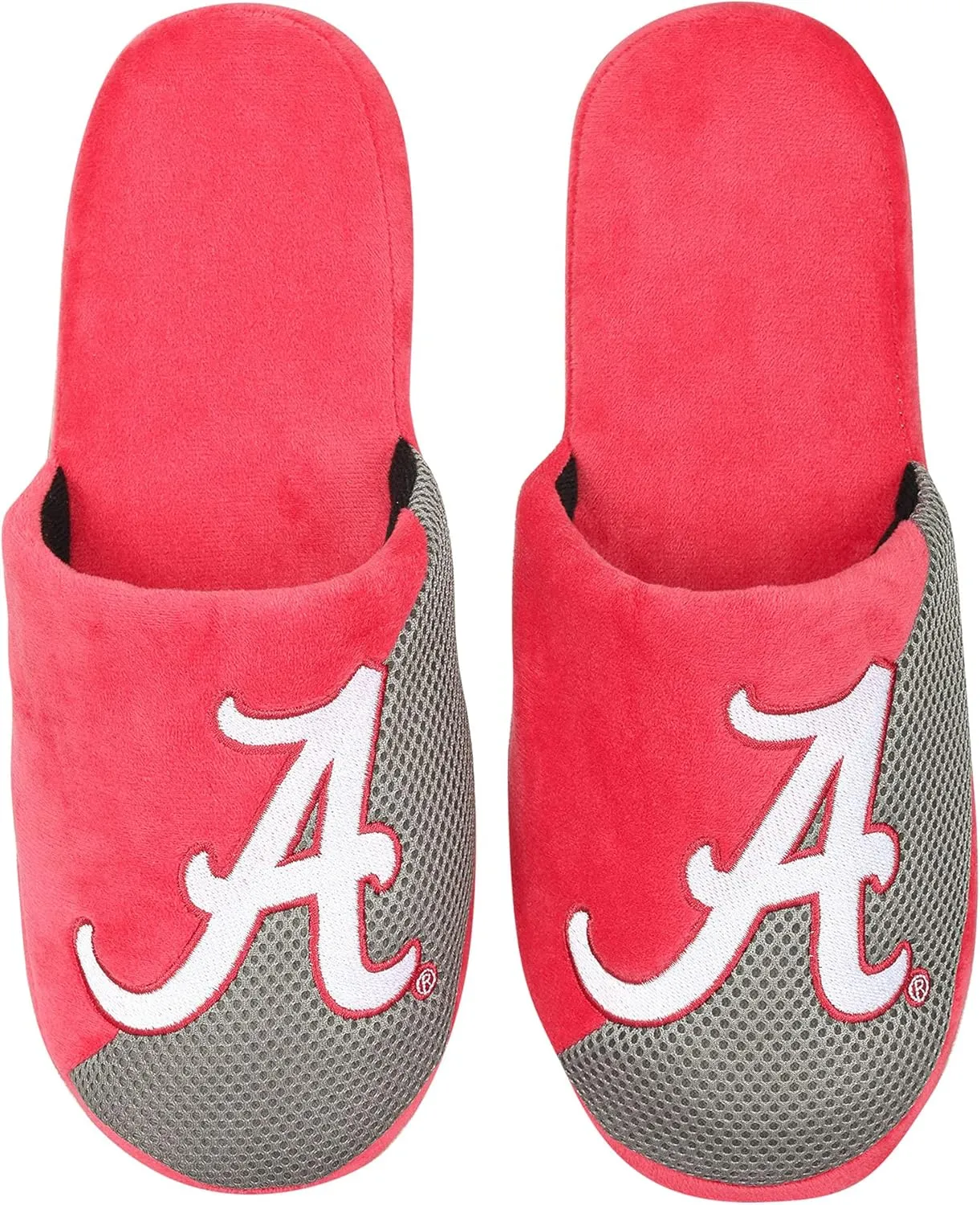 FOCO Mens NCAA Team Logo Staycation Plush House Shoes Slide Slippers