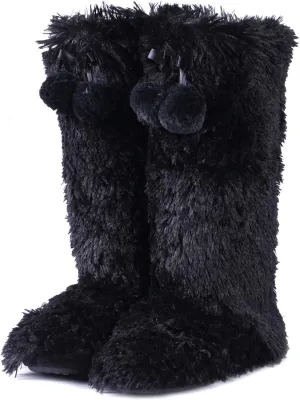 Forfoot Slipper Boots, Cozy Indoor Booties for Women Fluffy Comfortable House Shoes Fuzzy Anti-Slip Boots Winter