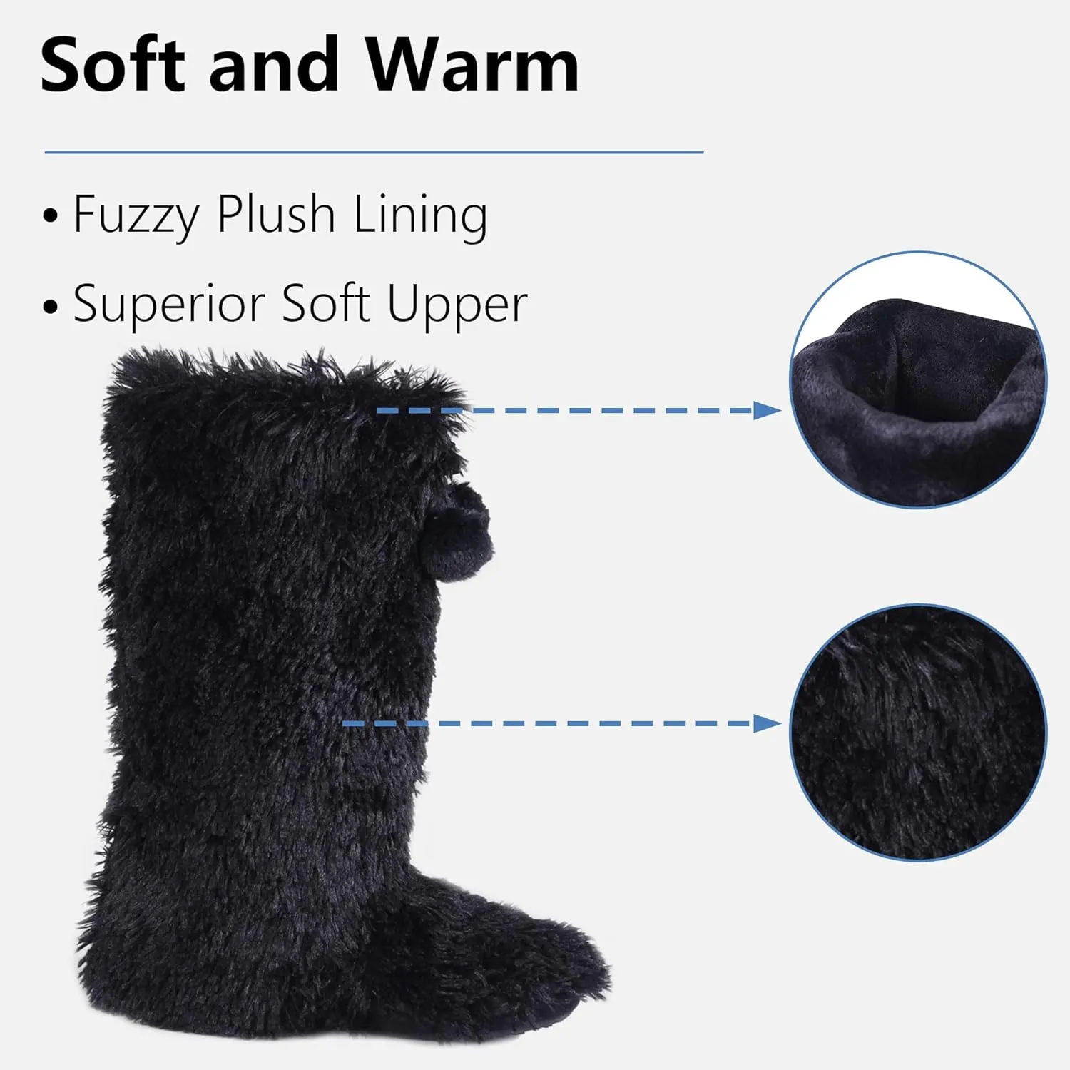 Forfoot Slipper Boots, Cozy Indoor Booties for Women Fluffy Comfortable House Shoes Fuzzy Anti-Slip Boots Winter