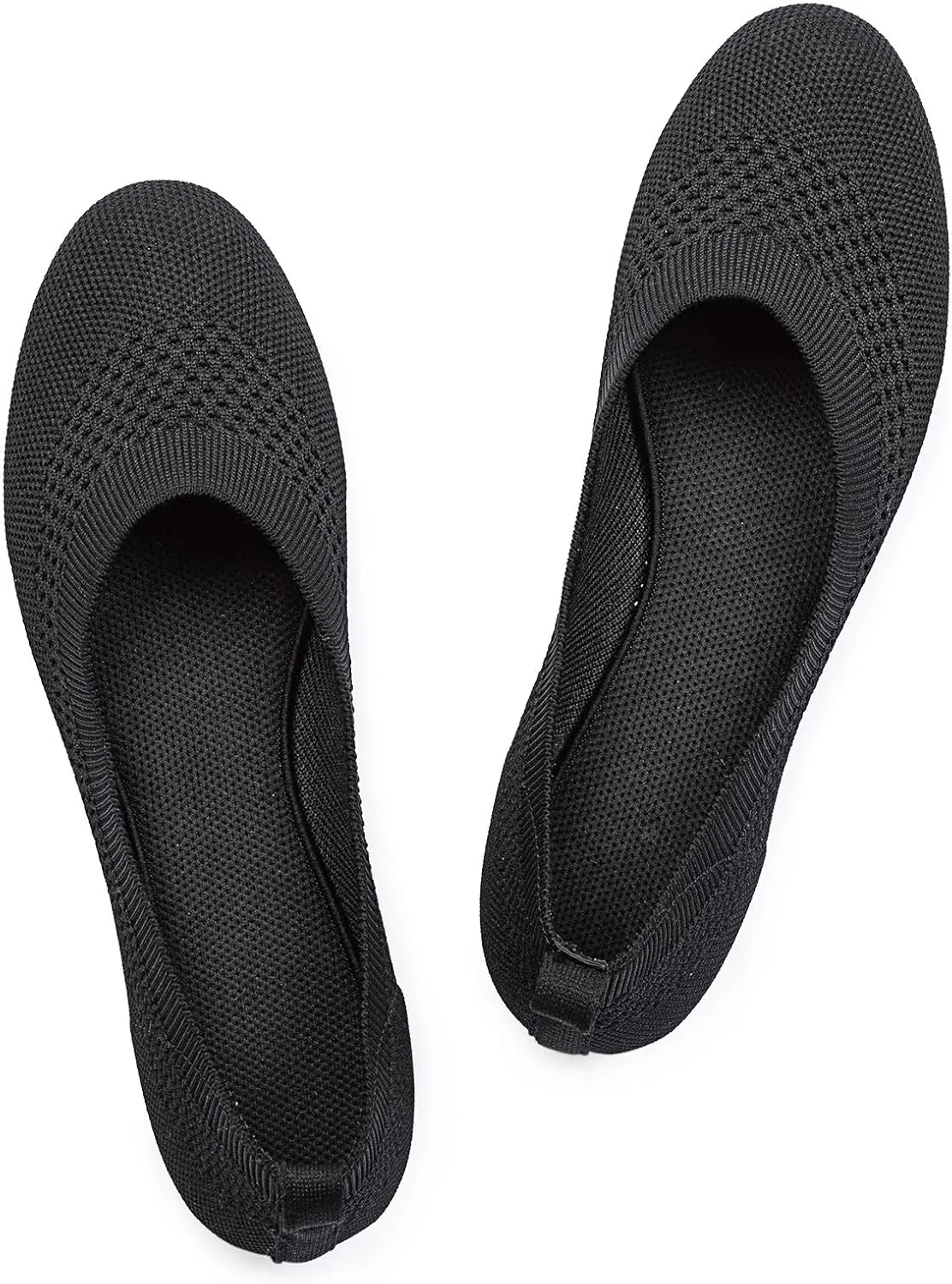 Frank Mully Women’s Ballet Flat Shoes Knit Dress Shoes Round Toe Slip On Ballerina Walking Flats Shoes for Woman Low Wedge Comfort Soft