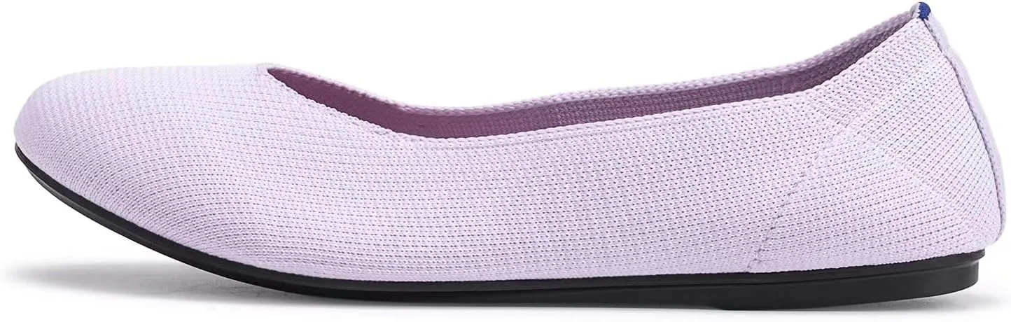Frank Mully Women’s Ballet Flat Shoes Knit Dress Shoes Round Toe Slip On Ballerina Walking Flats Shoes for Woman Low Wedge Comfort Soft