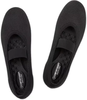 Frank Mully Womens Ballet Flats Casual Round Toe Knit Fabric Flats for Women with Single Strap Ballerina Flat Shoes Lightweight Dressy Shoes for Woman