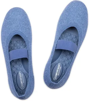 Frank Mully Womens Ballet Flats Casual Round Toe Knit Fabric Flats for Women with Single Strap Ballerina Flat Shoes Lightweight Dressy Shoes for Woman