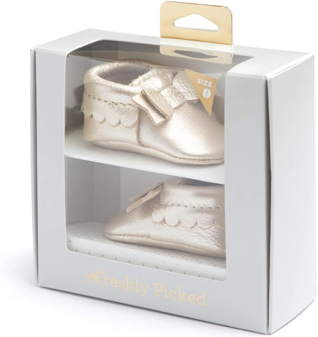 Freshly Picked Newborn Baby Girl Shoes, Ballet Flat Bow Moccasins, Blush