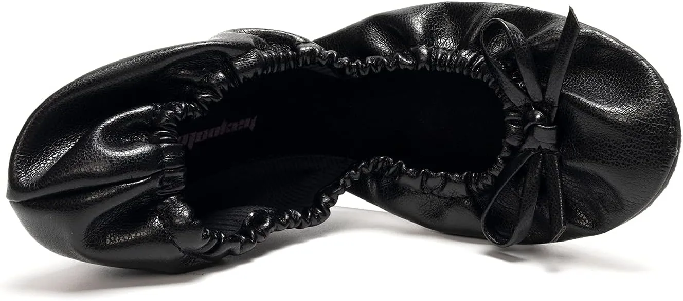 FUNKYMONKEY Foldable Ballet Flats for Women's, Comfortable Portable Travel Roll Up Walking Shoes