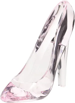 Garneck Crystal High Heels Shoes Ornament, Pink Glass Slipper Girls Princess Decor Dress Slipper Figurine Decoration for Birthday Party Wedding Gift, 5.5"x4.3"
