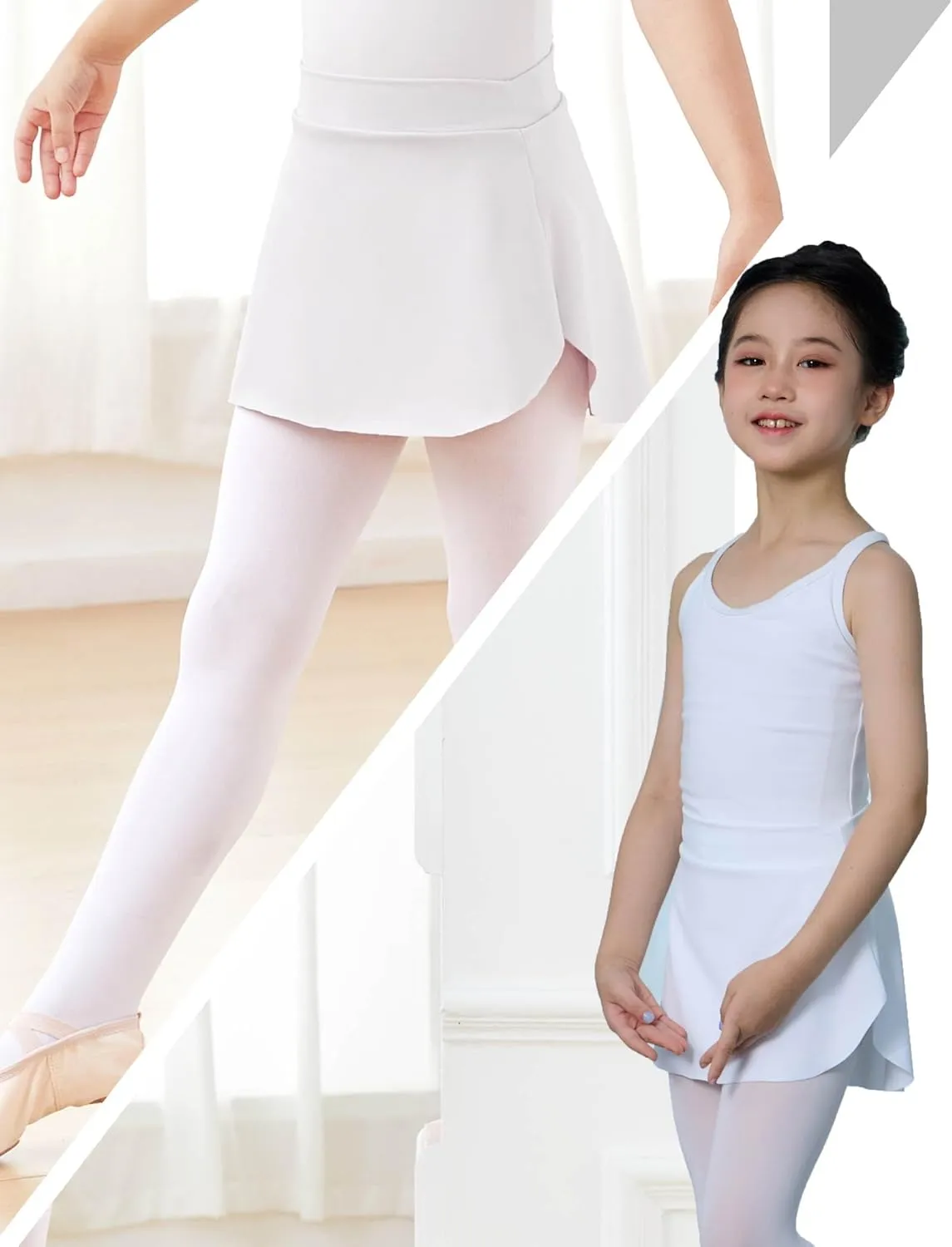 Girls Kids Pull on Ballet Skirts Elastic Short Mini Dance Skirt