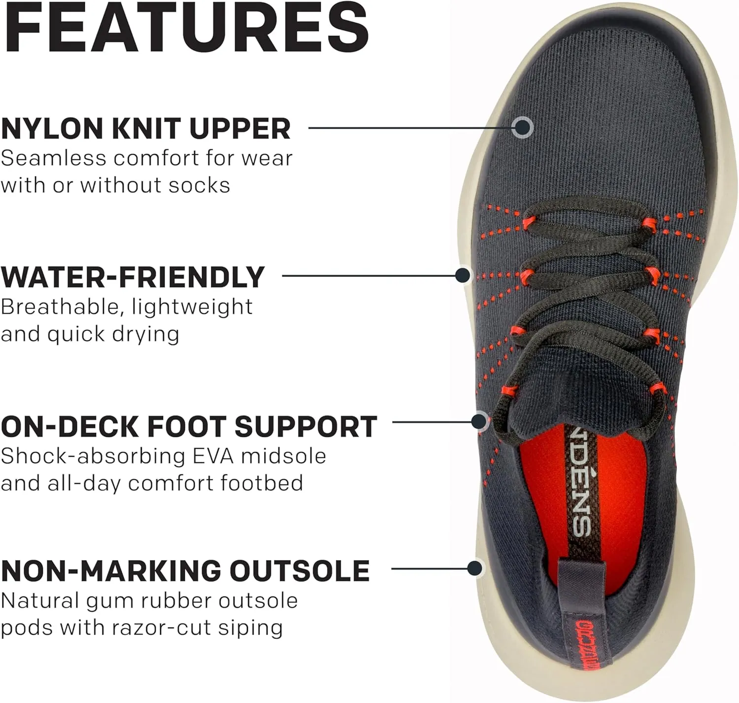 Grundéns Women's Sea Knit Boat Shoe | Lace-Up, Water-Resistant