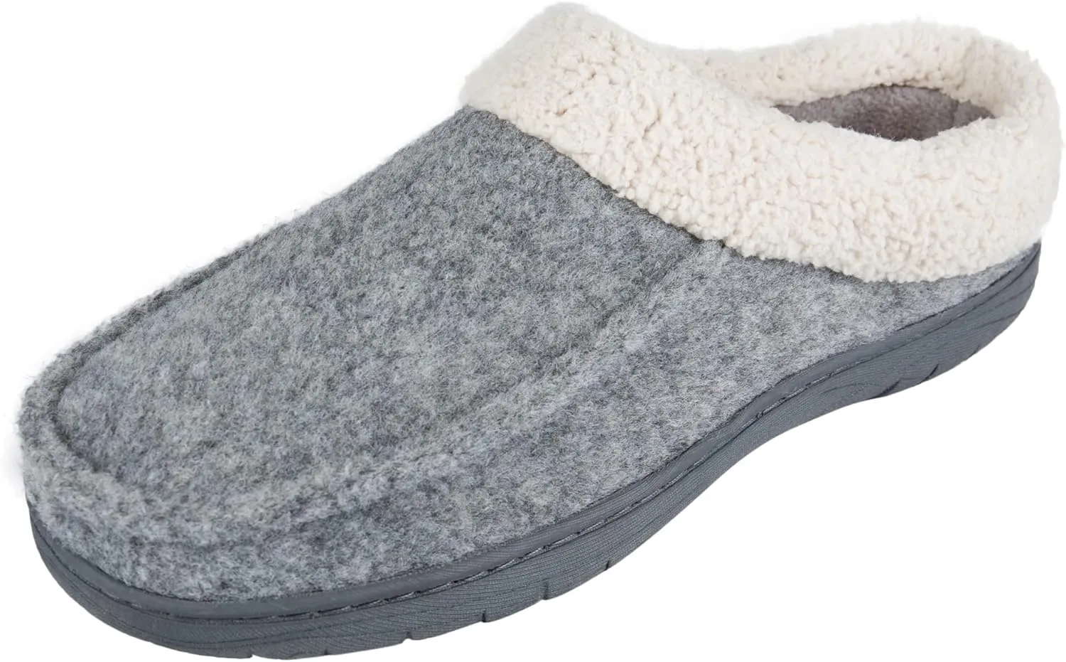 Hanes Men's Felt Clog Slipper Shoe - Memory Foam Indoor Outdoor Sole