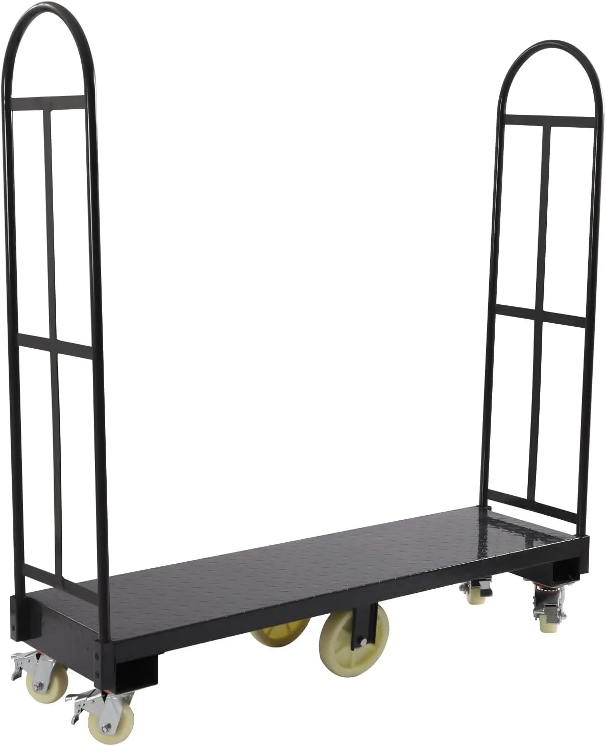 Heavy Duty U-Boat Steel Cart, 2000lbs Capacity U-Boat Platform Dolly Hand Truck with 4 Universal Wheels for Office, Garage, Warehouse, Storage Rooms, 64.6 * 15.7 * 51.2in