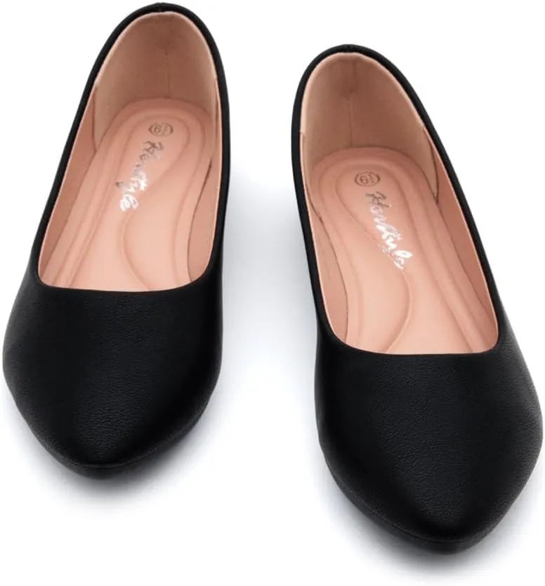 Herstyle Elina Women's Flats, Pointed Toe Ballet Flat Shoes, Slip-On Dressy Flats, Comfortable Casual Ballerina Shoes for Daily Wear, Work, Office, and Party