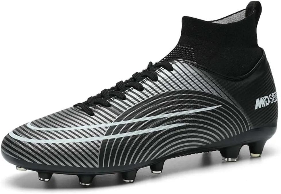 HESBITEUL Mens Athletic Outdoor Indoor Comfortable Soccer Shoes Boys Football Student Cleats Sneaker Shoes High Gripping Power