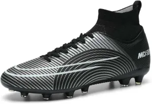 HESBITEUL Mens Athletic Outdoor Indoor Comfortable Soccer Shoes Boys Football Student Cleats Sneaker Shoes High Gripping Power