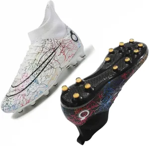 HESBITEUL Mens Athletic Outdoor Indoor Comfortable Soccer Shoes Boys Football Student Cleats Sneaker Shoes High Gripping Power
