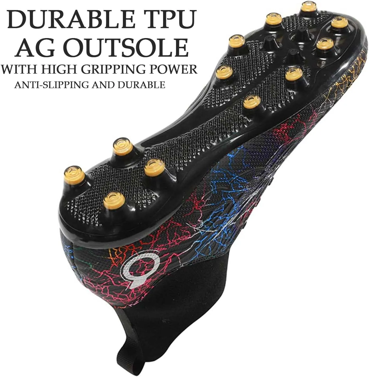 HESBITEUL Mens Athletic Outdoor Indoor Comfortable Soccer Shoes Boys Football Student Cleats Sneaker Shoes High Gripping Power