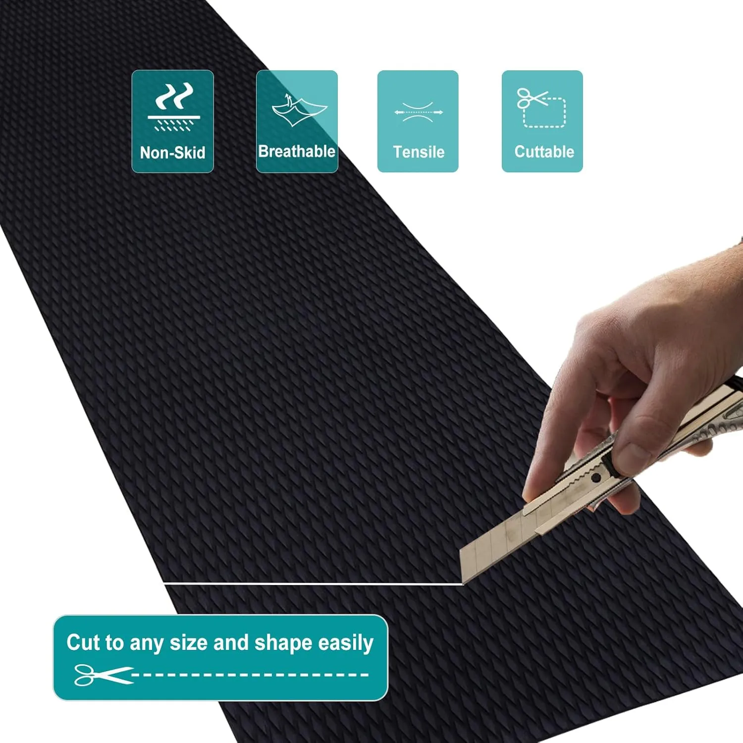 Hjdeck Boat Flooring EVA Foam Boat Decking Marine Carpet Non-Slip Decking Sheet Self-Adhesive Marine Flooring for Fishing Boat Kayak Yacht RV Swimming Pool Golf Cart 94.5"x23.6"/16.1"/11.8"