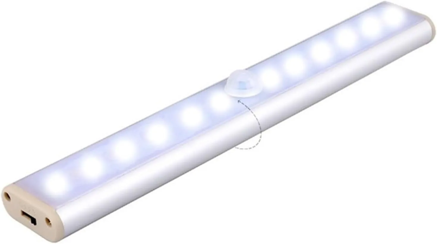 Human Body Closet Sensor Light 12led Cabinet Light USB Charging Night Light Wardrobe Light Stair Light Shoe Cabinet Light (Color : 12=LED Rechargeable Warm Light)
