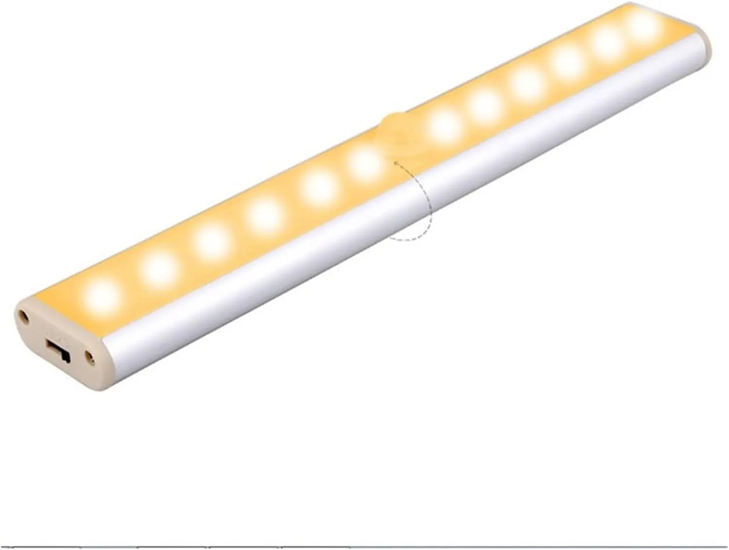 Human Body Closet Sensor Light 12led Cabinet Light USB Charging Night Light Wardrobe Light Stair Light Shoe Cabinet Light (Color : 12=LED Rechargeable Warm Light)