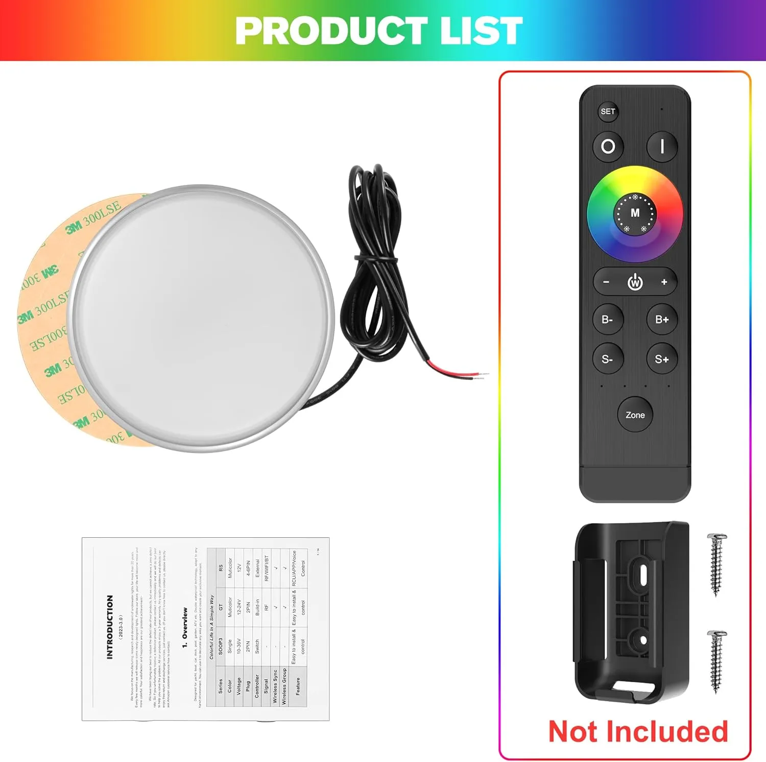 HUSUKU GT6-2 LED Marine Courtesy Lights, Boat Interior Light IP65 Boat Dome Light 4.5 Inch 12V 10W 1000LM Metal Body, Wireless Grouping and Control Auto Sync Color Ceiling Light for Yacht Deck Transom