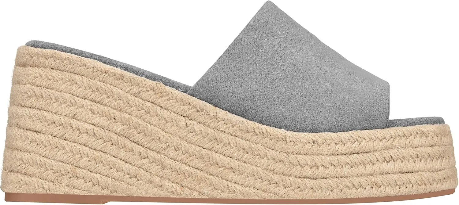 ILLUDE Women's Wedge Sandal Espadrille Platform Slip On Open Toe Wedge Heel Sandals