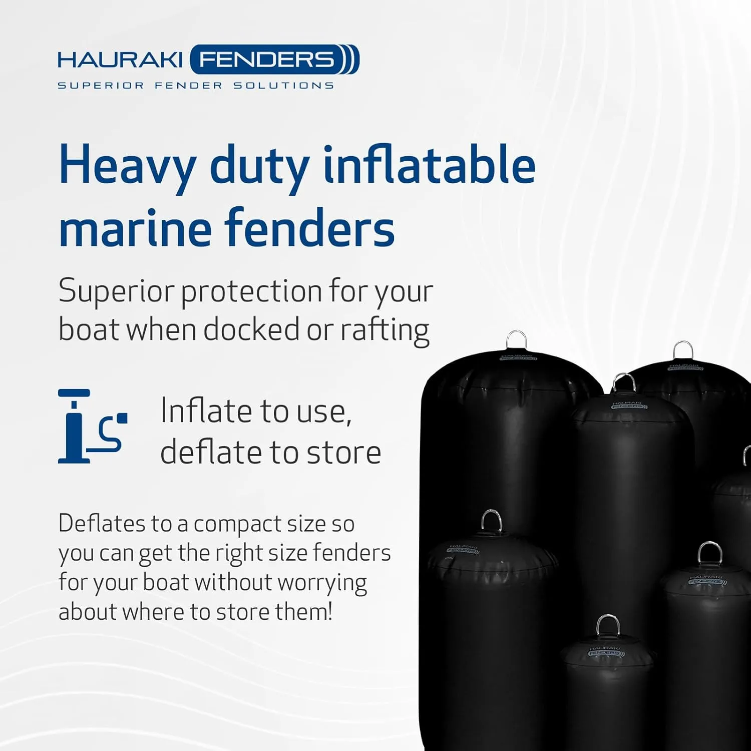 Inflatable Boat Fenders for Boats and Yachts Deflatable for Easy Storage - Designed Heavy Duty for Horizontal and Vertical Use