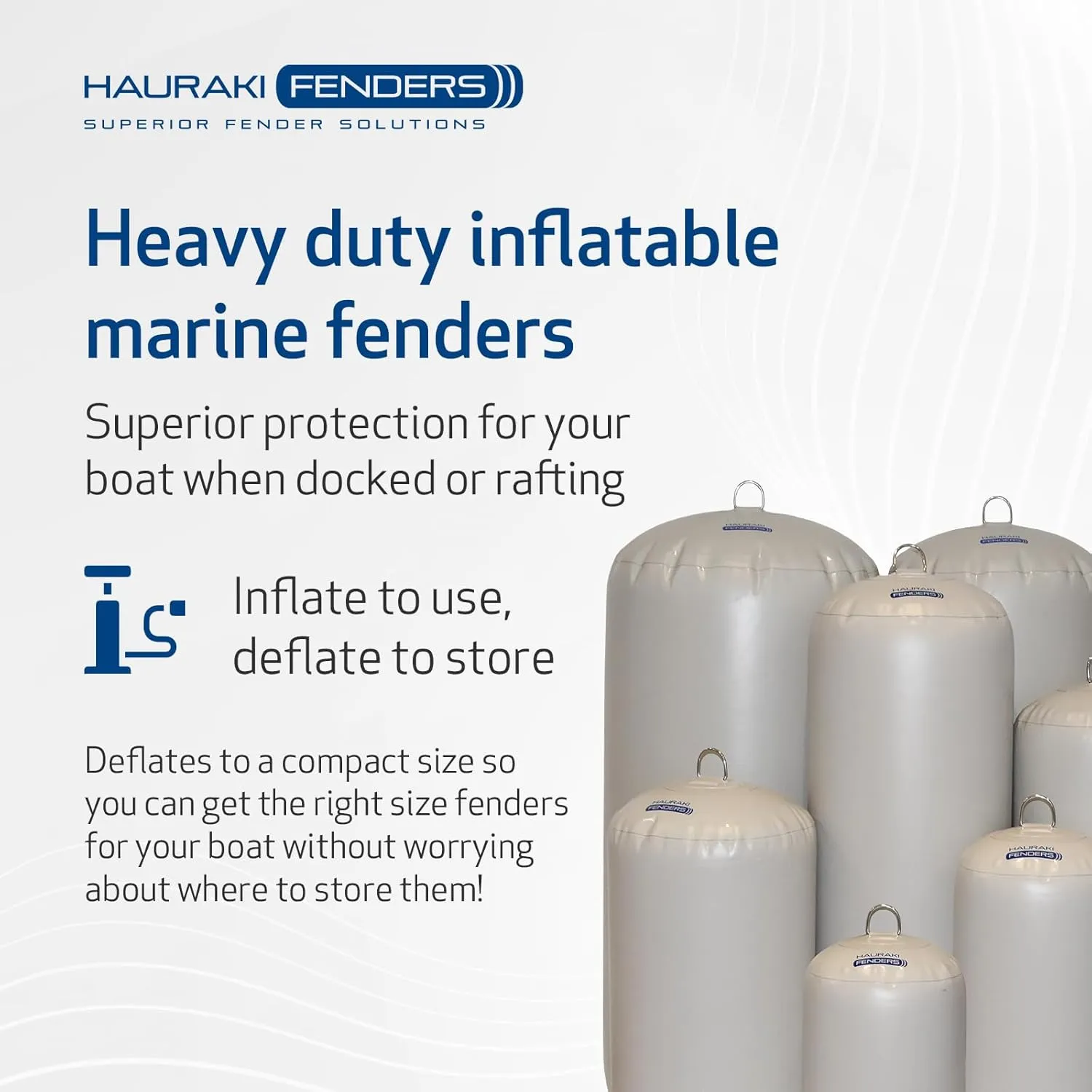 Inflatable Boat Fenders for Boats and Yachts Deflatable for Easy Storage - Designed Heavy Duty for Horizontal and Vertical Use