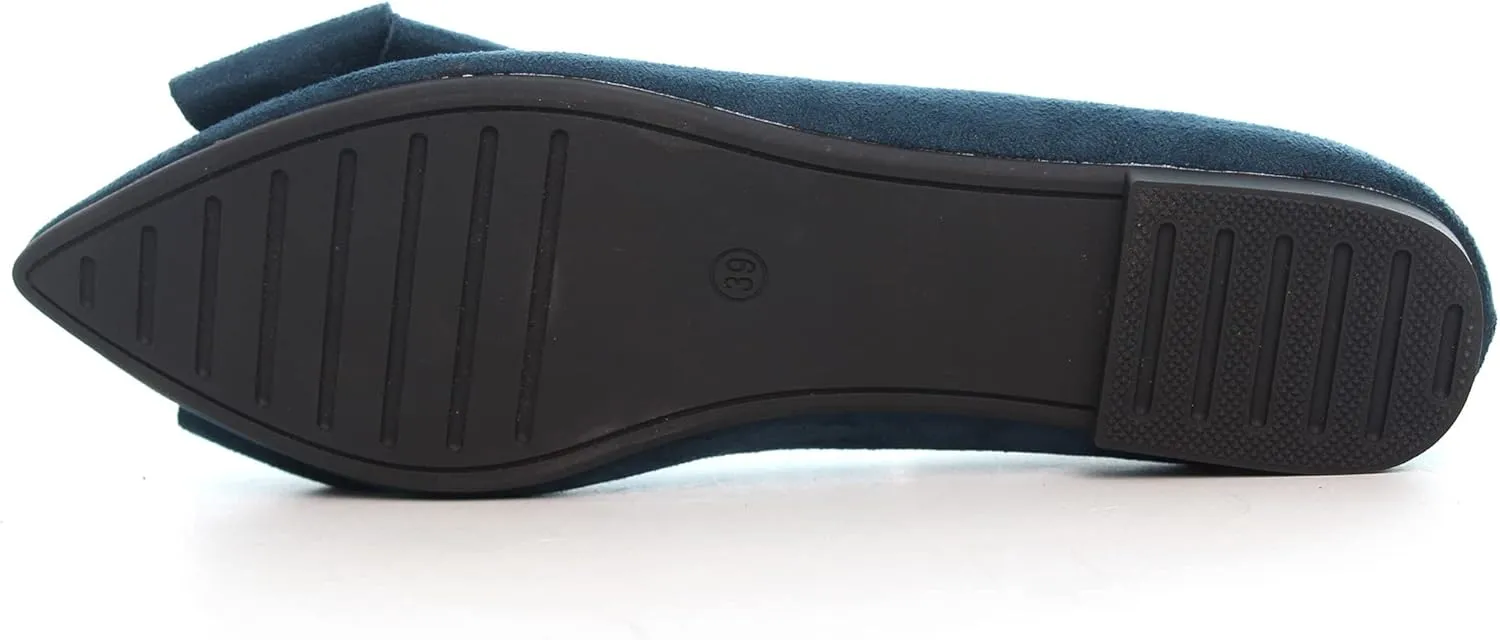 JiangWei Shu Women's Ballet Flats Solid Slip On Walking Shoes