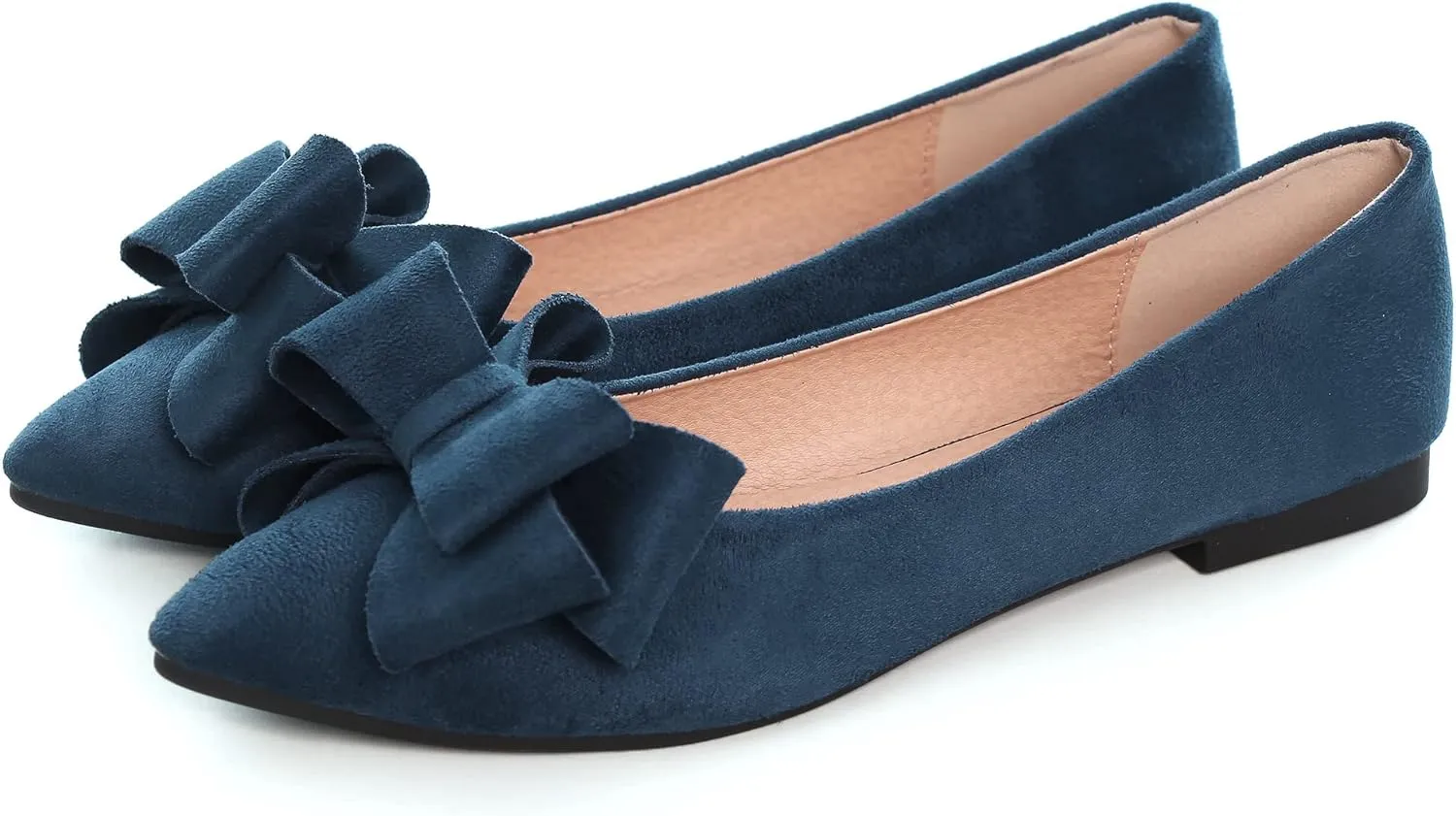 JiangWei Shu Women's Ballet Flats Solid Slip On Walking Shoes