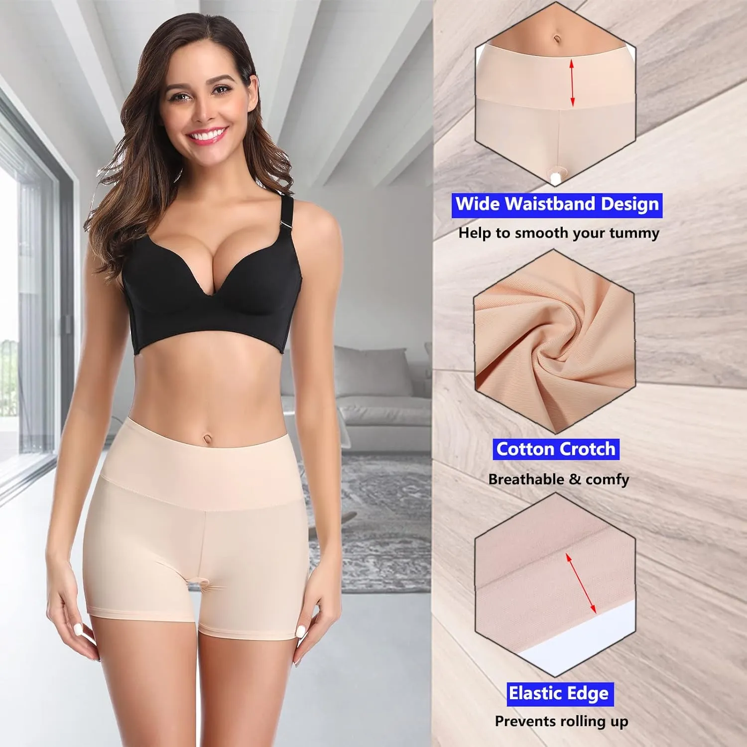 JOYSHAPER Boyshorts Panties for Women Anti Chafing Underwear Slip Shorts for Women Under Dress