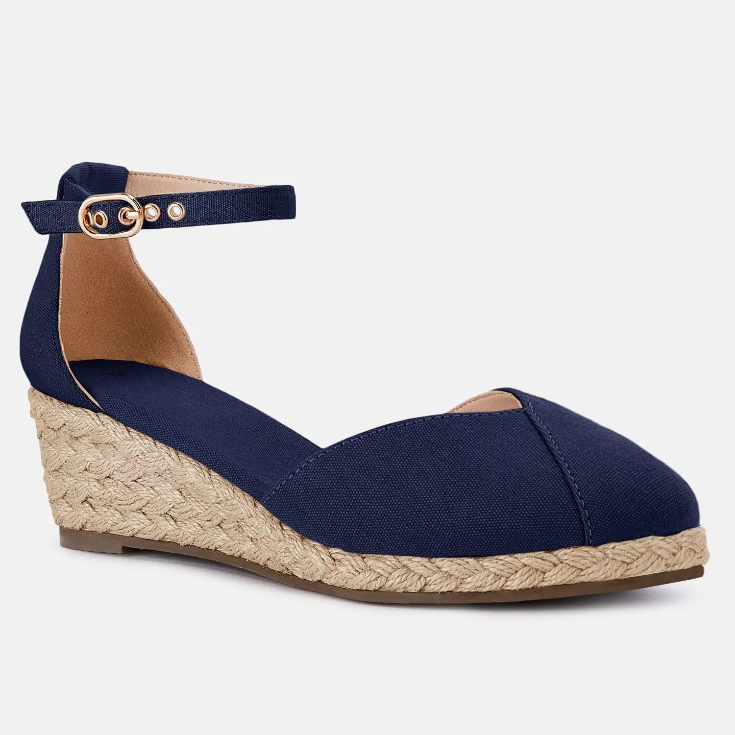 Juliet Holy Womens Espadrilles Sandals Closed Toe Platform Ankle Strap Casual Summer Wedges