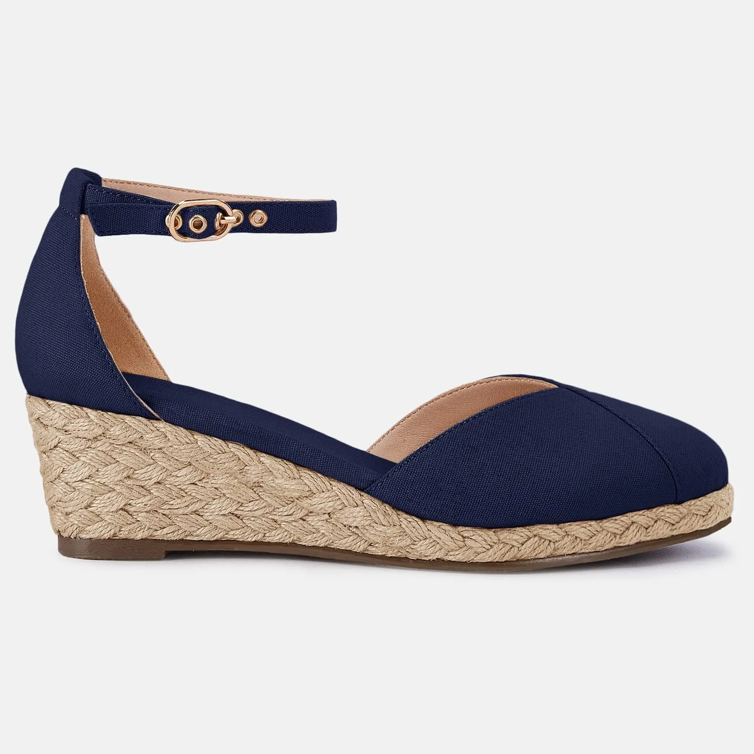 Juliet Holy Womens Espadrilles Sandals Closed Toe Platform Ankle Strap Casual Summer Wedges