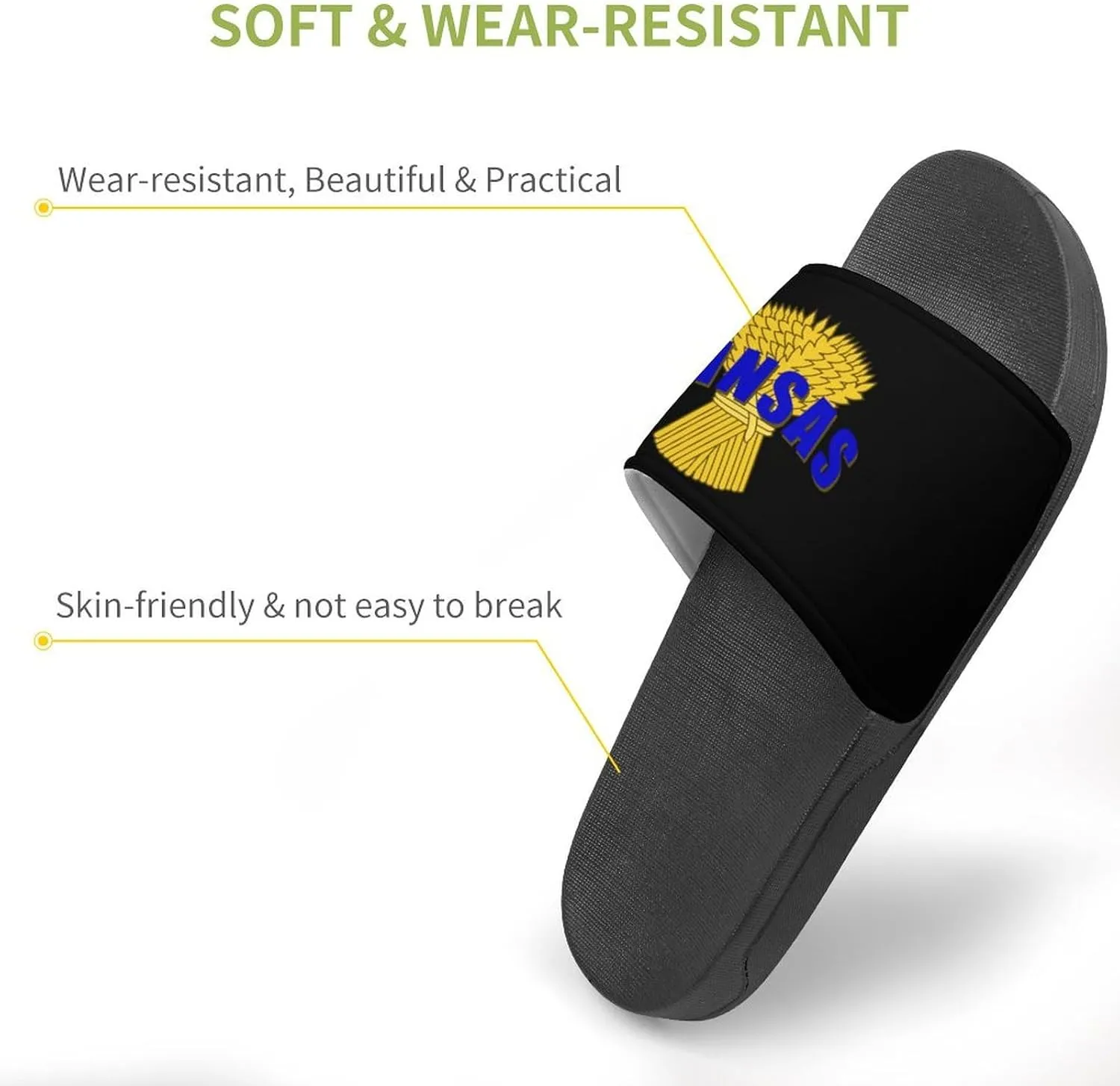 Kansas Wheat Cereal Crop Shower Sandals PVC Pillow Slippers Bath Slip On Home Shoes Non-Slip for Outdoor