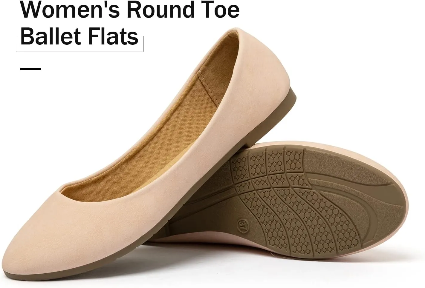 katliu Women Comfort Flats Round Toe Ballet Flats Slip on Walking Flat Shoes