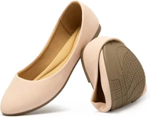 katliu Women Comfort Flats Round Toe Ballet Flats Slip on Walking Flat Shoes