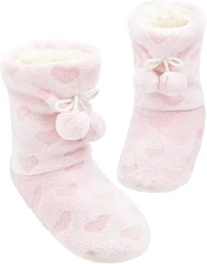 Keyela Womens Slipper Socks With Soles, Fluffy Cozy Soft Non-Skid Bottom Slippers Booties For Ladies, Fuzzy Winter House Slippers