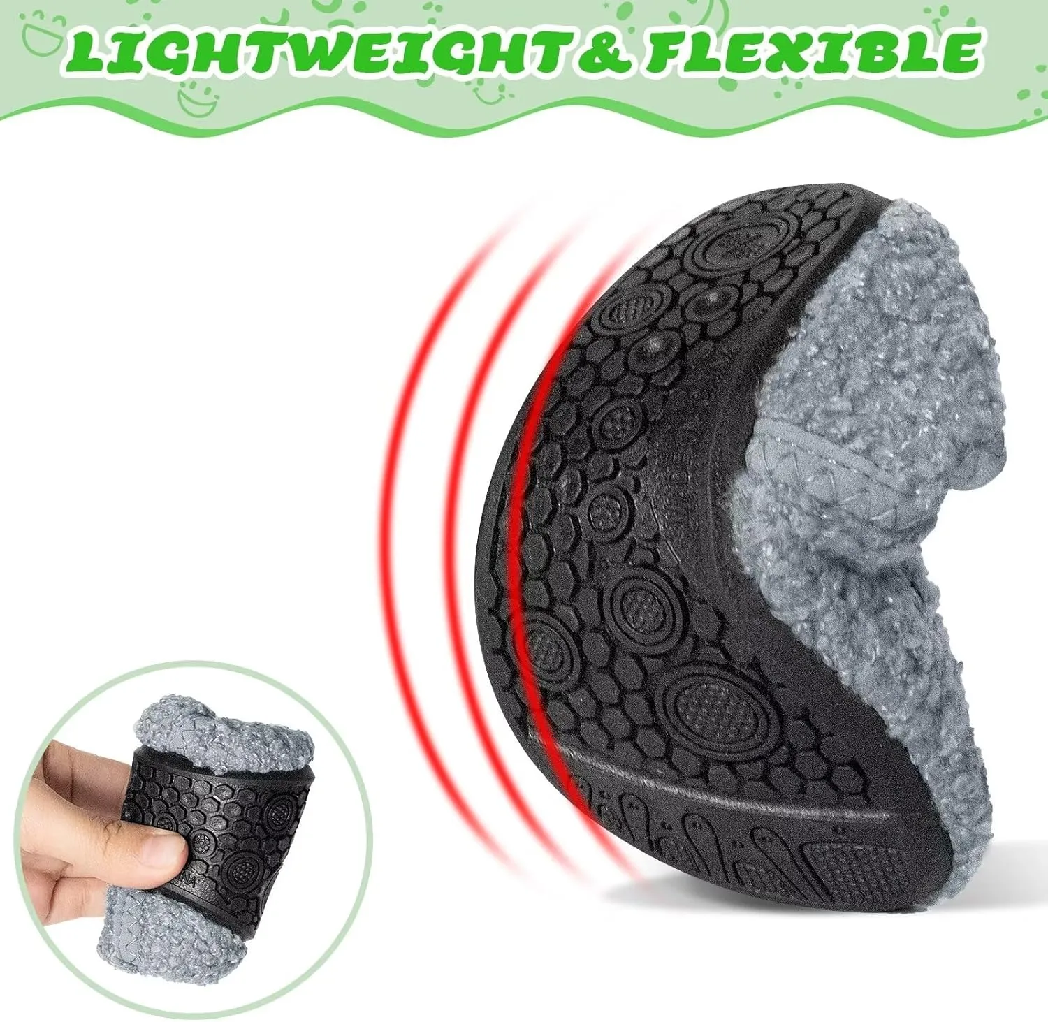 KEYUSHOP Smile Face Toddler Kids Slippers - Cute Soft Plush Non-Slip Rubber Sole Socks Shoes - Warm, Lightweight, Outdoor Walking Shoes