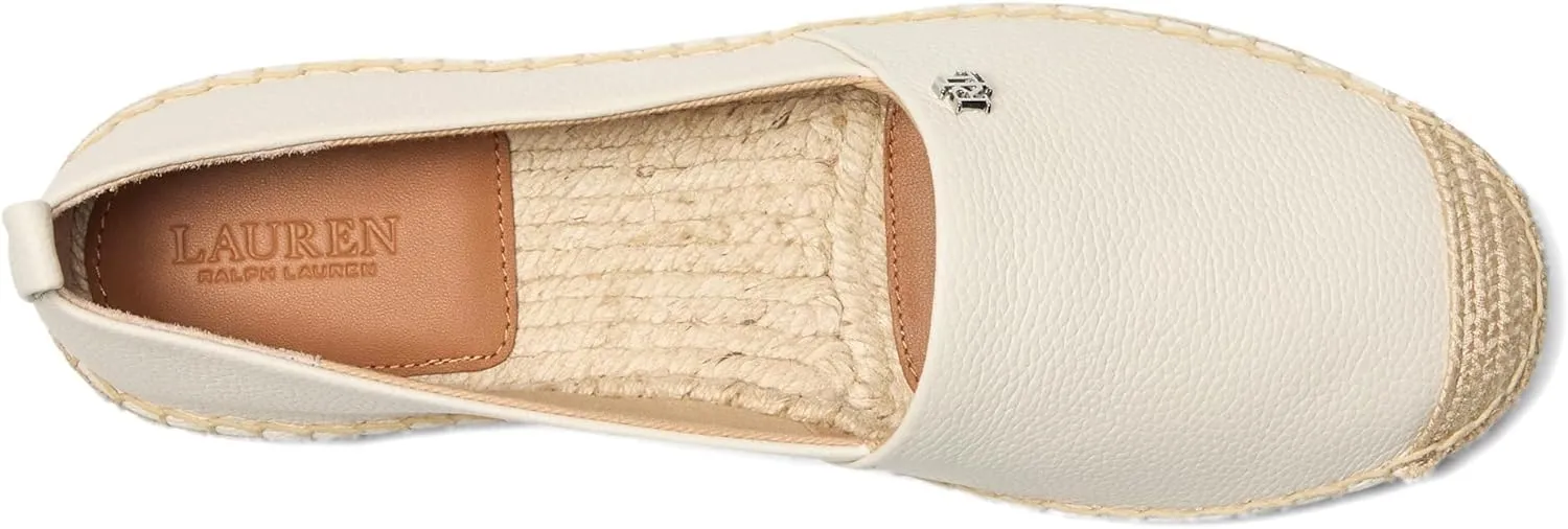 Lauren Ralph Lauren Women's Cameryn Iv Tumbled Leather Espadrille Loafer Flat