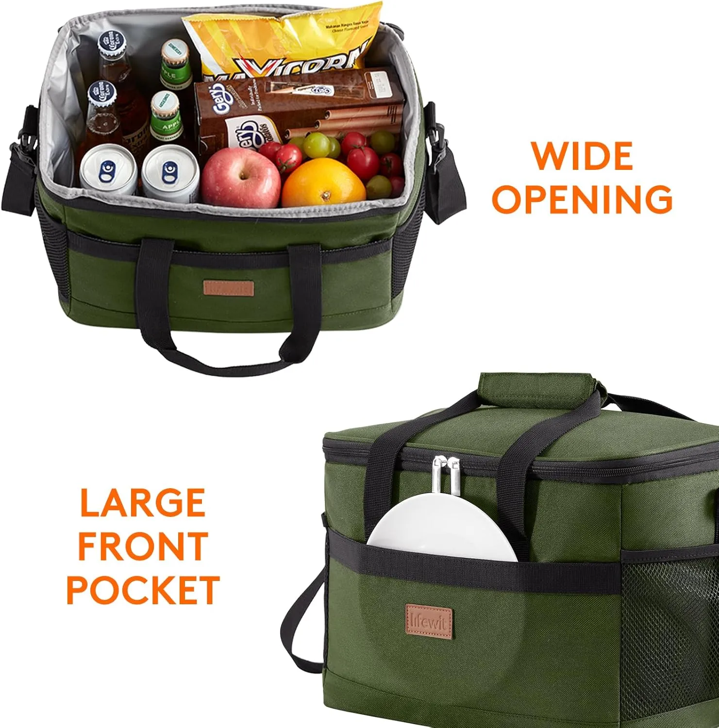 Lifewit Cooler Bag 30/50/60 Cans Collapsible and Insulated Large Lunch Bag Leakproof Soft Cooler Portable Tote for Camping/BBQ/Family Outdoor Activities