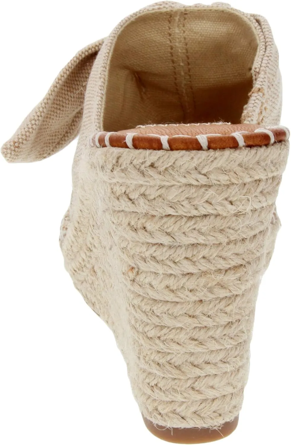 LONDON FOG Womens Heidi Espadrille Wedge Sandals with Knotty Bow Detail