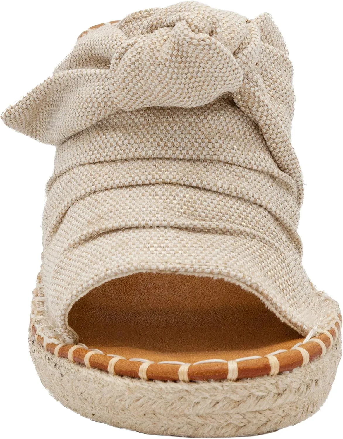 LONDON FOG Womens Heidi Espadrille Wedge Sandals with Knotty Bow Detail