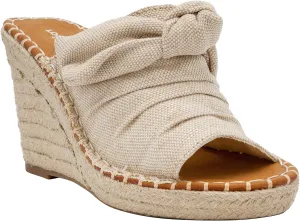 LONDON FOG Womens Heidi Espadrille Wedge Sandals with Knotty Bow Detail