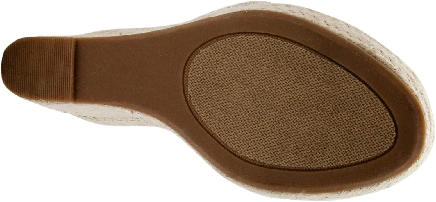 LONDON FOG Womens Heidi Espadrille Wedge Sandals with Knotty Bow Detail