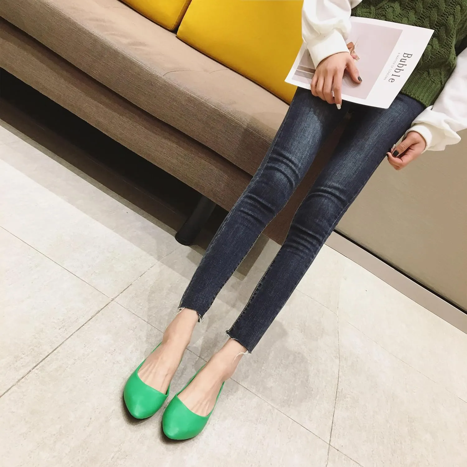 MAIERNISI JESSI Flats for Women Ballet Flats Pointed Toe Dress Business Casual Shoes