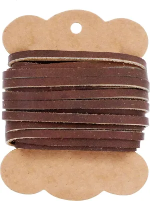 Mandala Crafts Espresso Brown Leather Cord for Jewelry Making - 8.5 Yds 2mm Leather Strips for Crafts Braiding - Flat Genuine Leather Cord String Straps for Leather Boot Laces