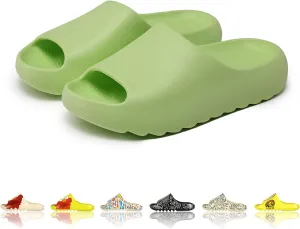 Men Women Cloud Cushion Slides EVA Pillow Slippers Cute Cartoon Print Non-Slip Shower Sandals Open Toe for Bathroom House Spa Gym Home Soft Comfy Shoes
