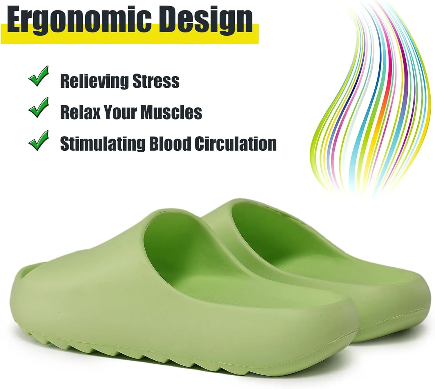 Men Women Cloud Cushion Slides EVA Pillow Slippers Cute Cartoon Print Non-Slip Shower Sandals Open Toe for Bathroom House Spa Gym Home Soft Comfy Shoes