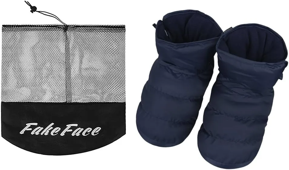 Men Women Soft Down Slippers Thermal Ankle Boots Anti-Slip Thicken Padded High-Top Boots Plush Lining Slippers Household Indoor Outdoor Shoes