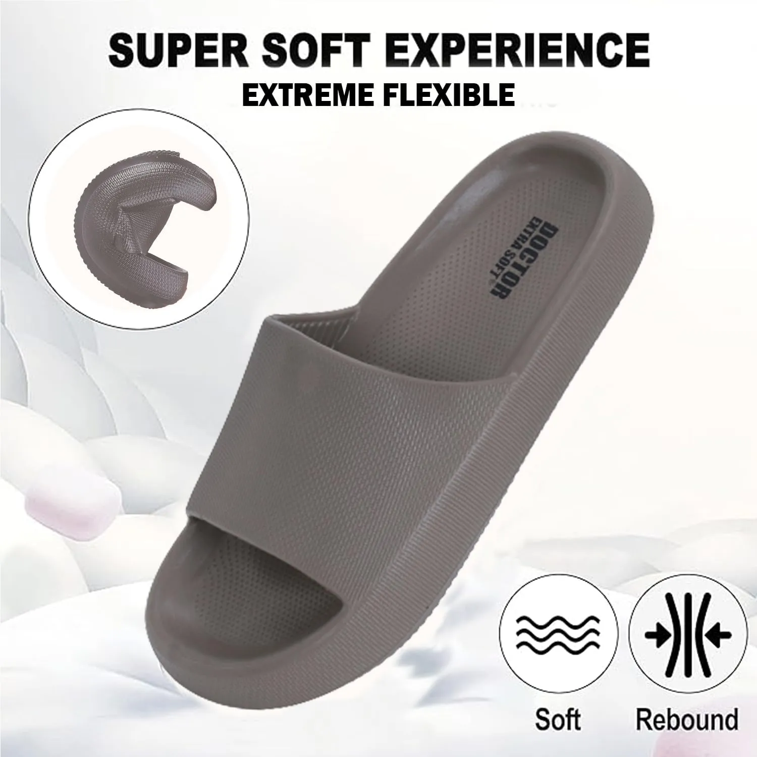 Men's Classic Ultra Soft Sliders/Slippers with Cushion FootBed for Adult | Comfortable & Light Weight | Stylish & Anti-Skid | Waterproof & Everyday Flip Flops for Gents/Boys D-504