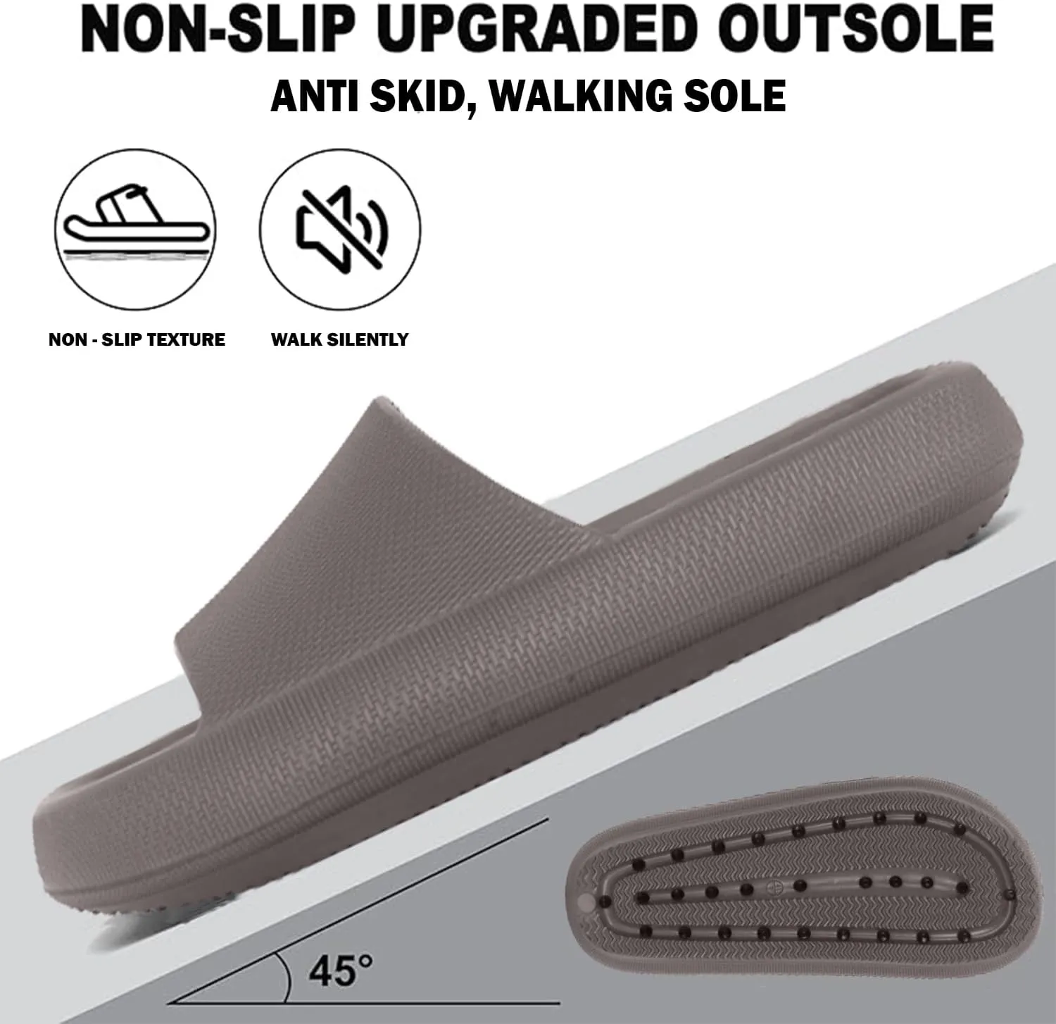 Men's Classic Ultra Soft Sliders/Slippers with Cushion FootBed for Adult | Comfortable & Light Weight | Stylish & Anti-Skid | Waterproof & Everyday Flip Flops for Gents/Boys D-504