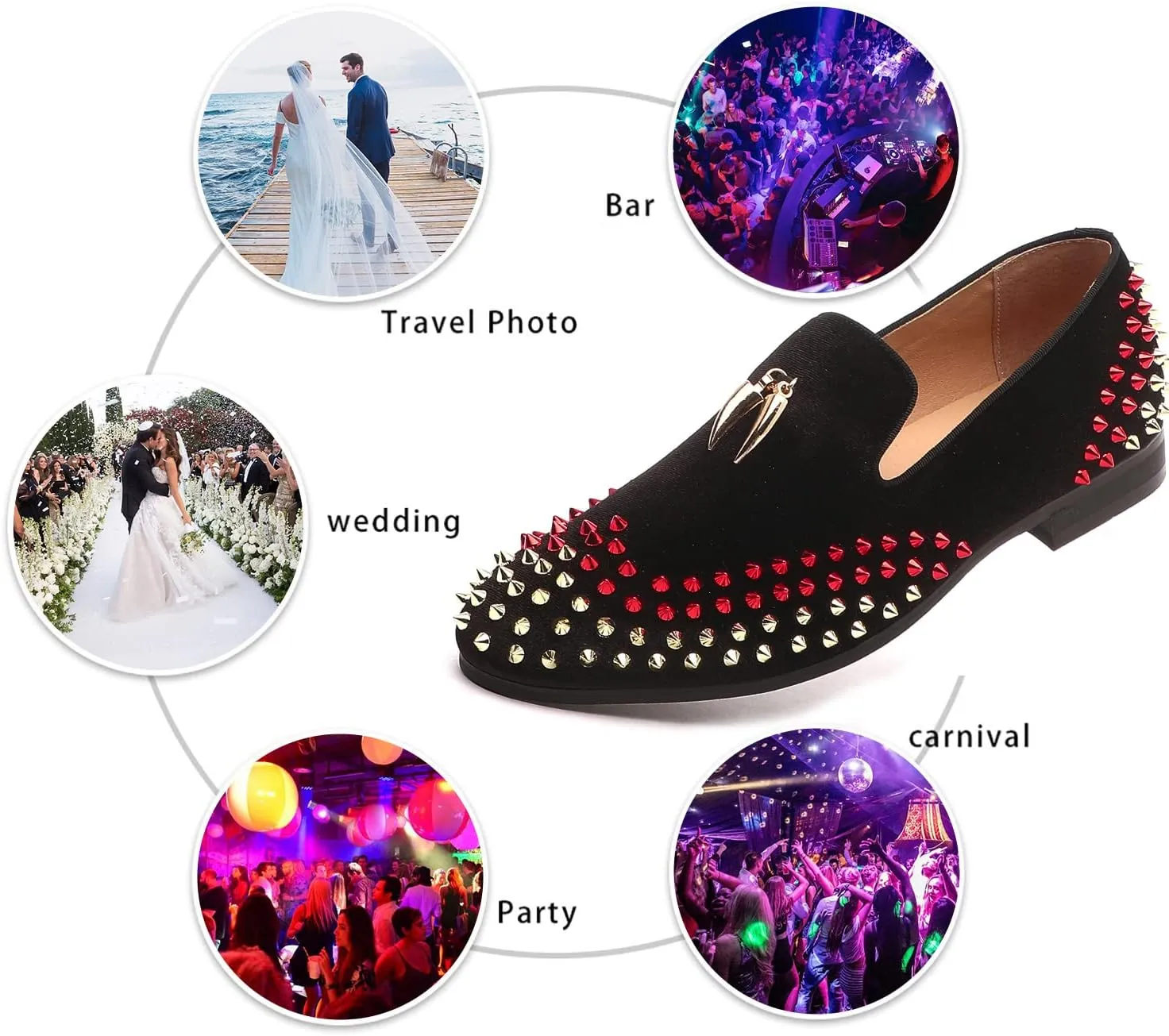 Mens Leopard Loafers Leather Embroidery Spiked Slip on Dress Shoes Slipper Luxury Fashion Penny Prom